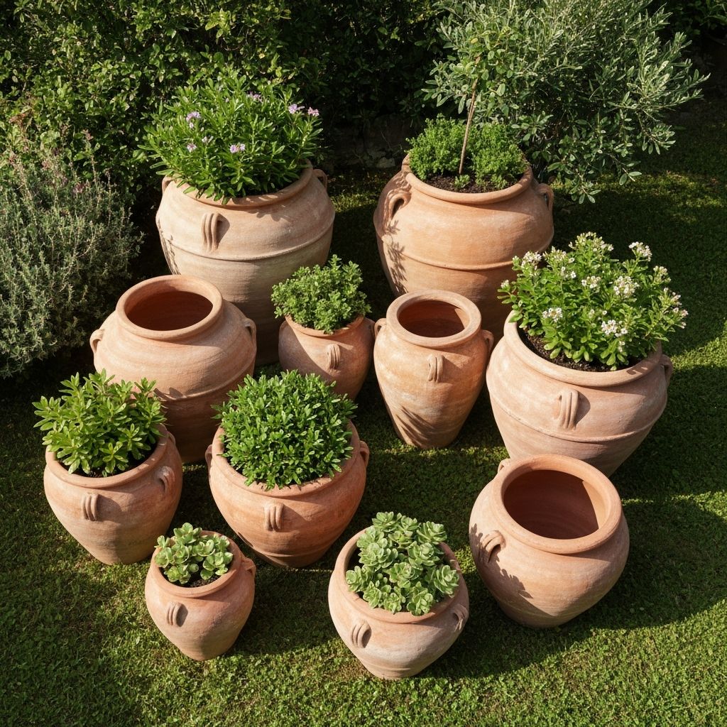 Italienske terrakottakrukker